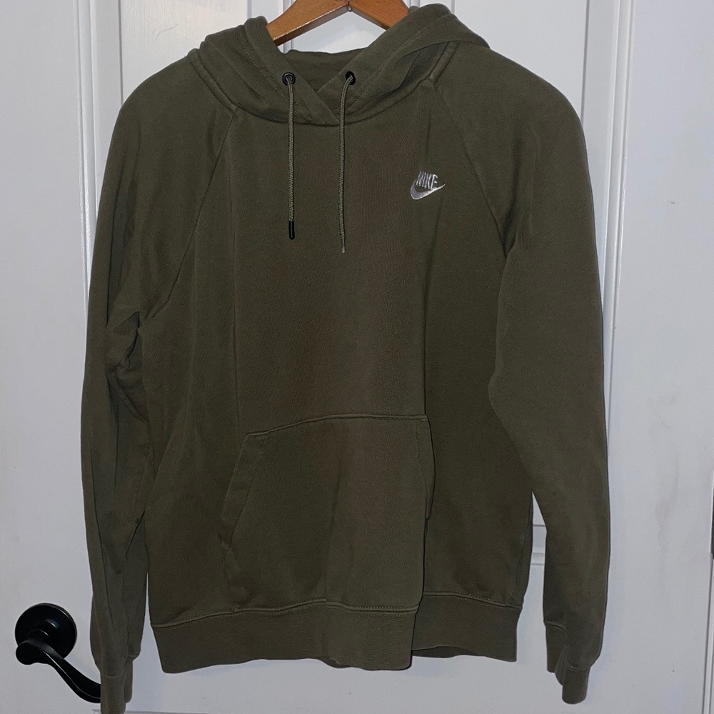 Nike Women’s Drawstring Hoodie – Olive Green – Medium